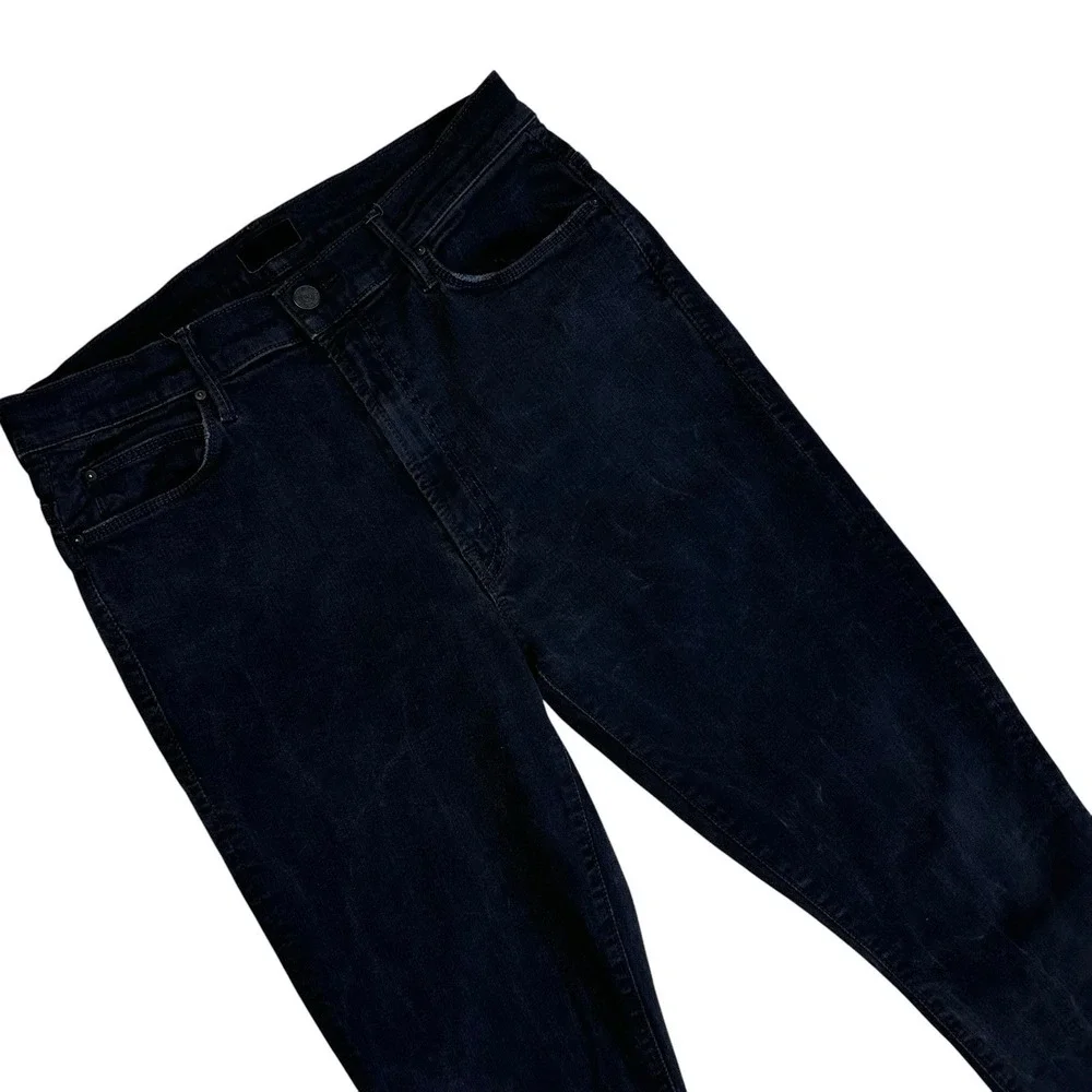 Mother Stunner Zip Ankle Step Fray Jeans Size 31 Black USA Not Guilty Wash - Picture 2 of 13